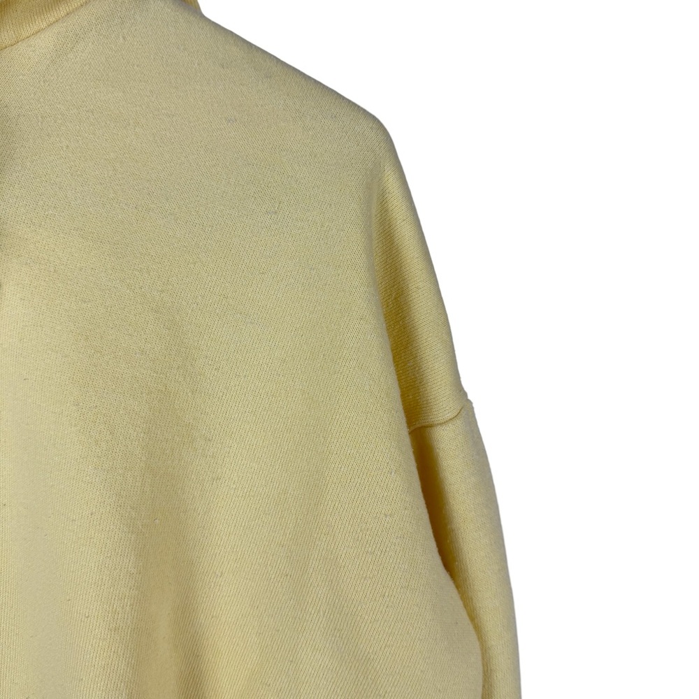 Vintage 1970s Pannill Made In USA Blank Yellow Full Zip Essential Hoodie Size XL - Picture 3 of 9